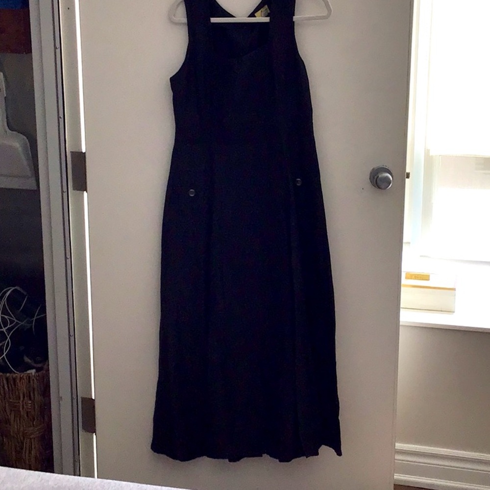 Maxi Silk/Linen black dress